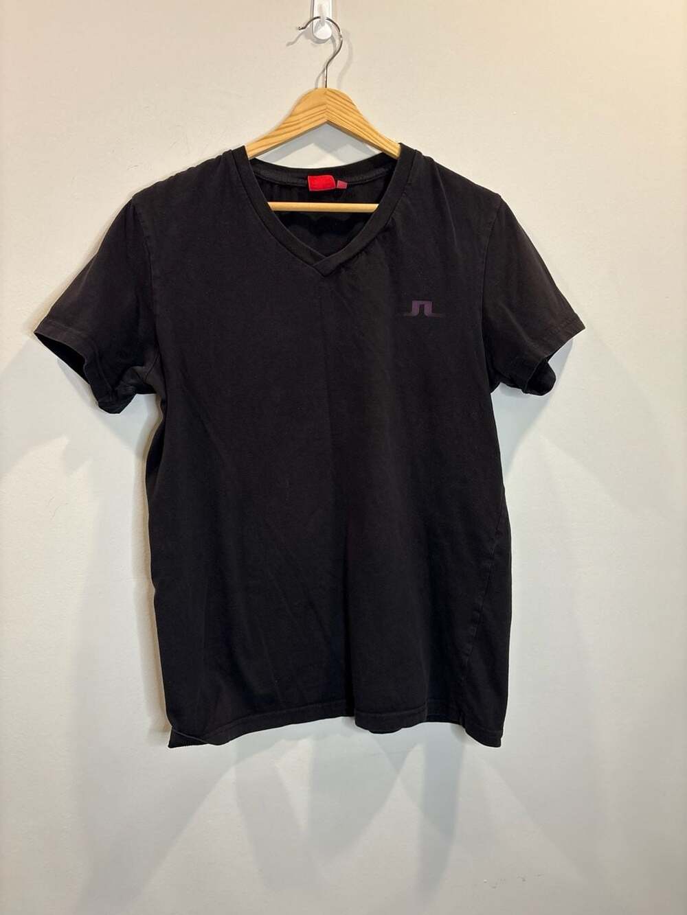 J.Lindeberg Stockholm Black V-Neck Short Sleeve T-Shirt Size M